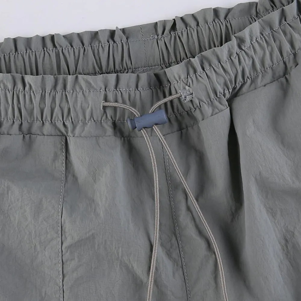 Multi-Pocket Straight Leg Y2k Retro Streetwear Pants Trendy Cargo Pants Drawstring Pants