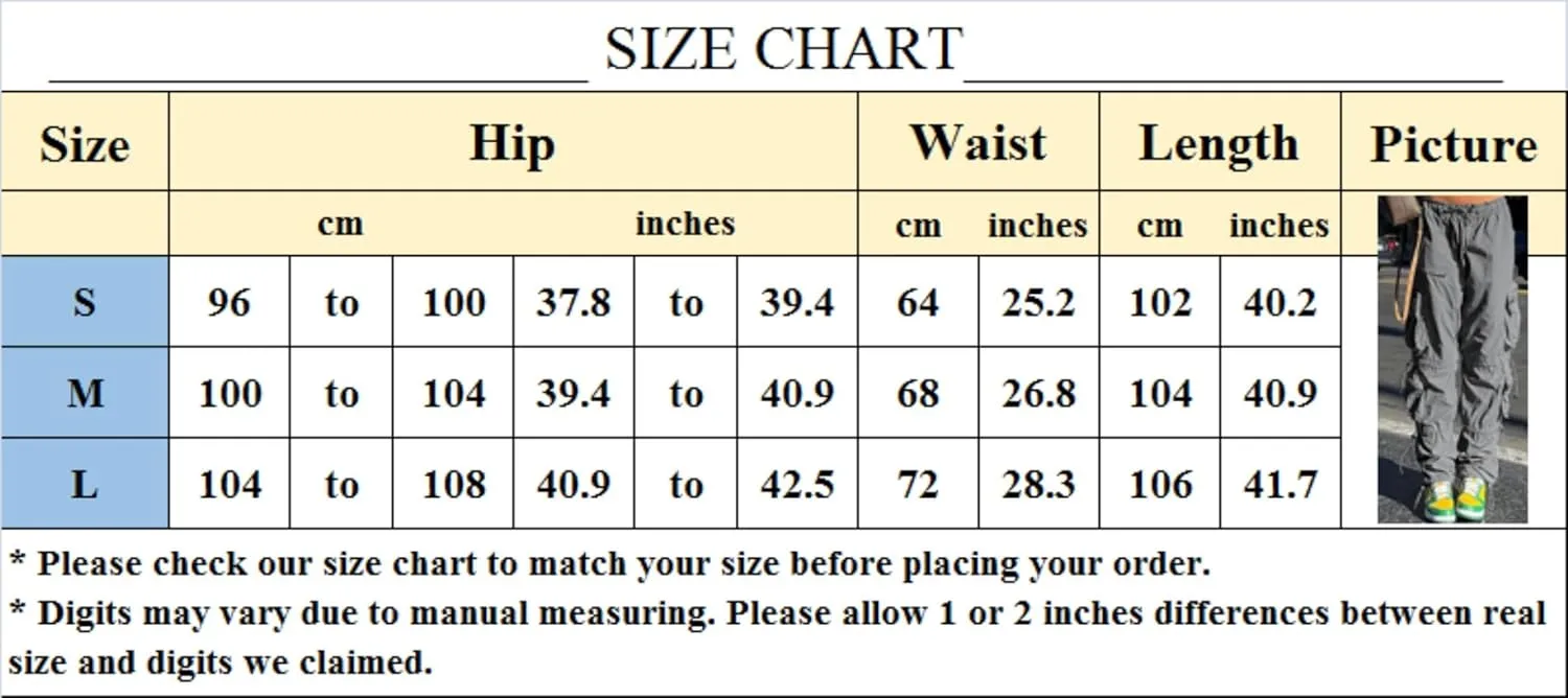 Multi-Pocket Straight Leg Y2k Retro Streetwear Pants Trendy Cargo Pants Drawstring Pants