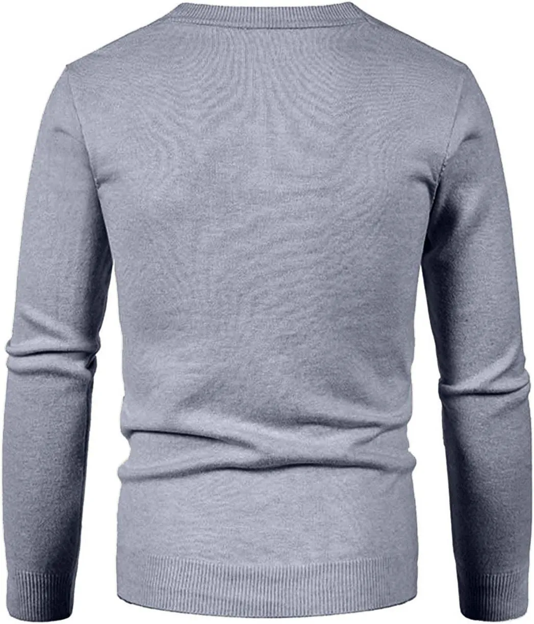 Muscularfit Mens Cardigan Sweaters with Buttons Warm V Neck Solid Long Sleeve Sweater Slim Fit Lightweight Knit Pullover Coat