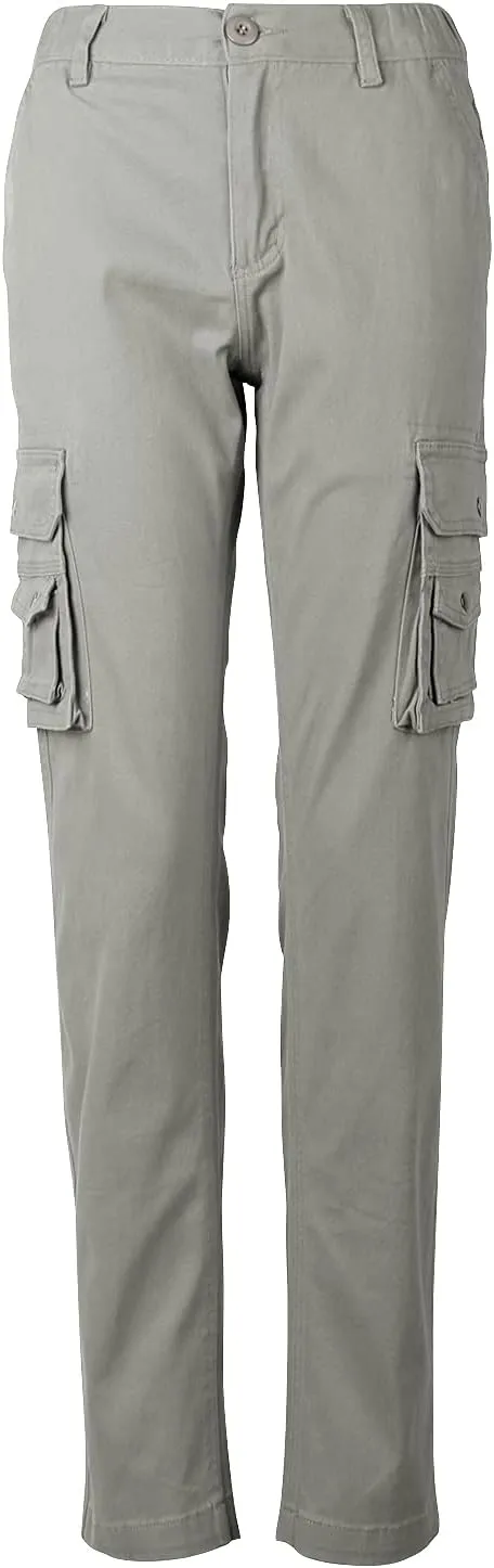 OCHENTA Women's Cotton Stretch Casual Cargo Pants Como Combat Straight Leg with Multi Pockets