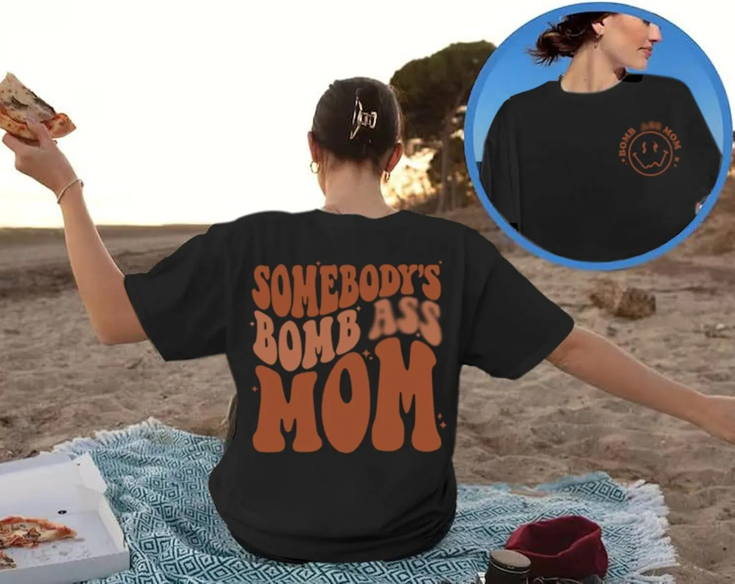Oversized Mama Shirts for Women Funny Mom Letter Printed Tshirts Mom Life Graphic Tees Shirt Cute Casual Summer Top