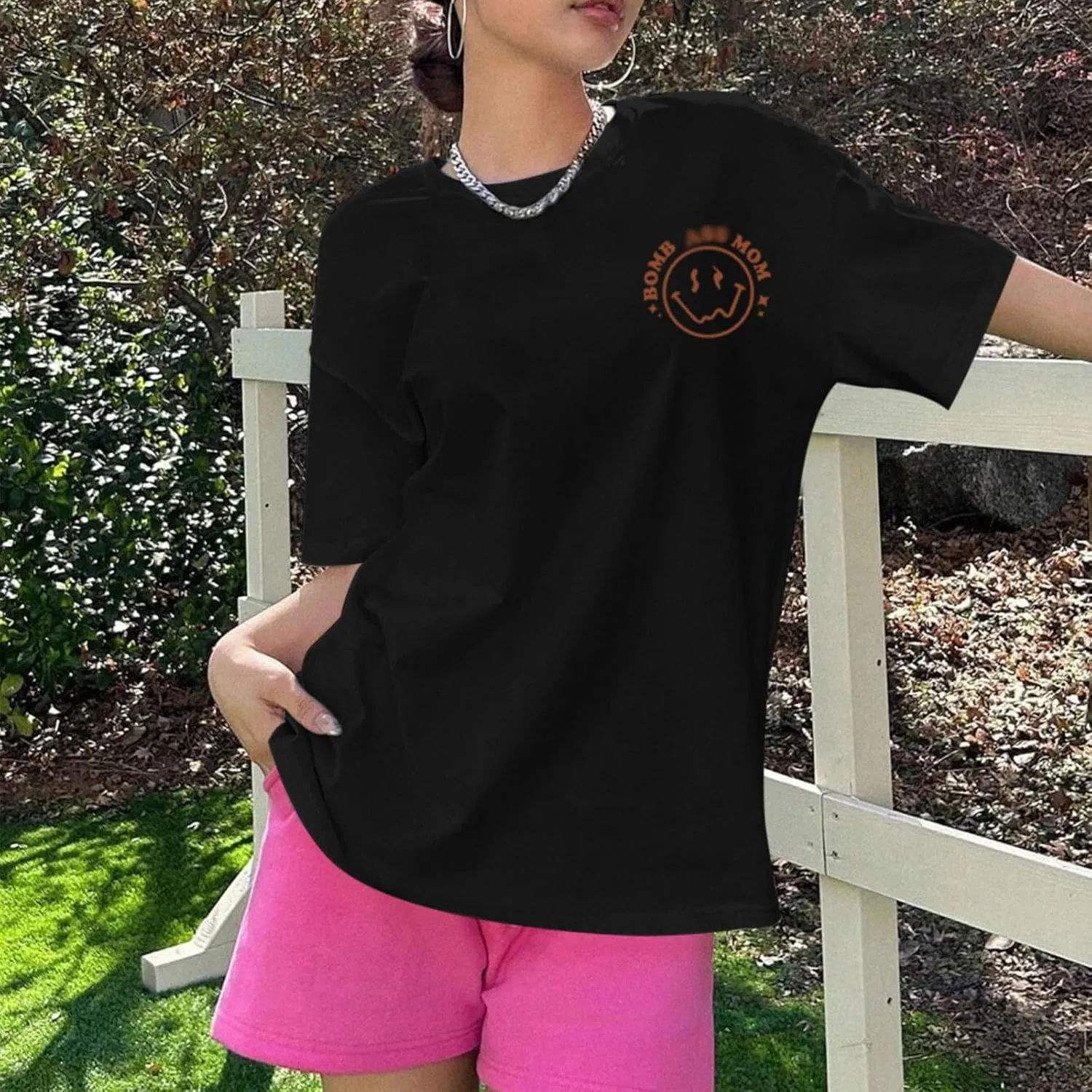 Oversized Mama Shirts for Women Funny Mom Letter Printed Tshirts Mom Life Graphic Tees Shirt Cute Casual Summer Top
