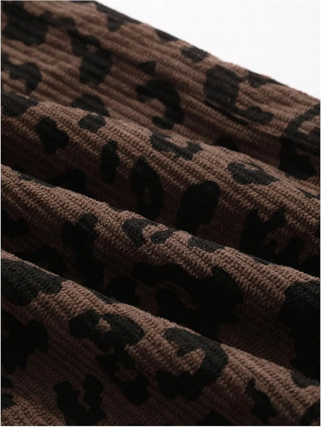 OYOANGLE Women's All Over Print High Elastic Waisted Pants Straight Leg Loose Fit Trousers Streetwear