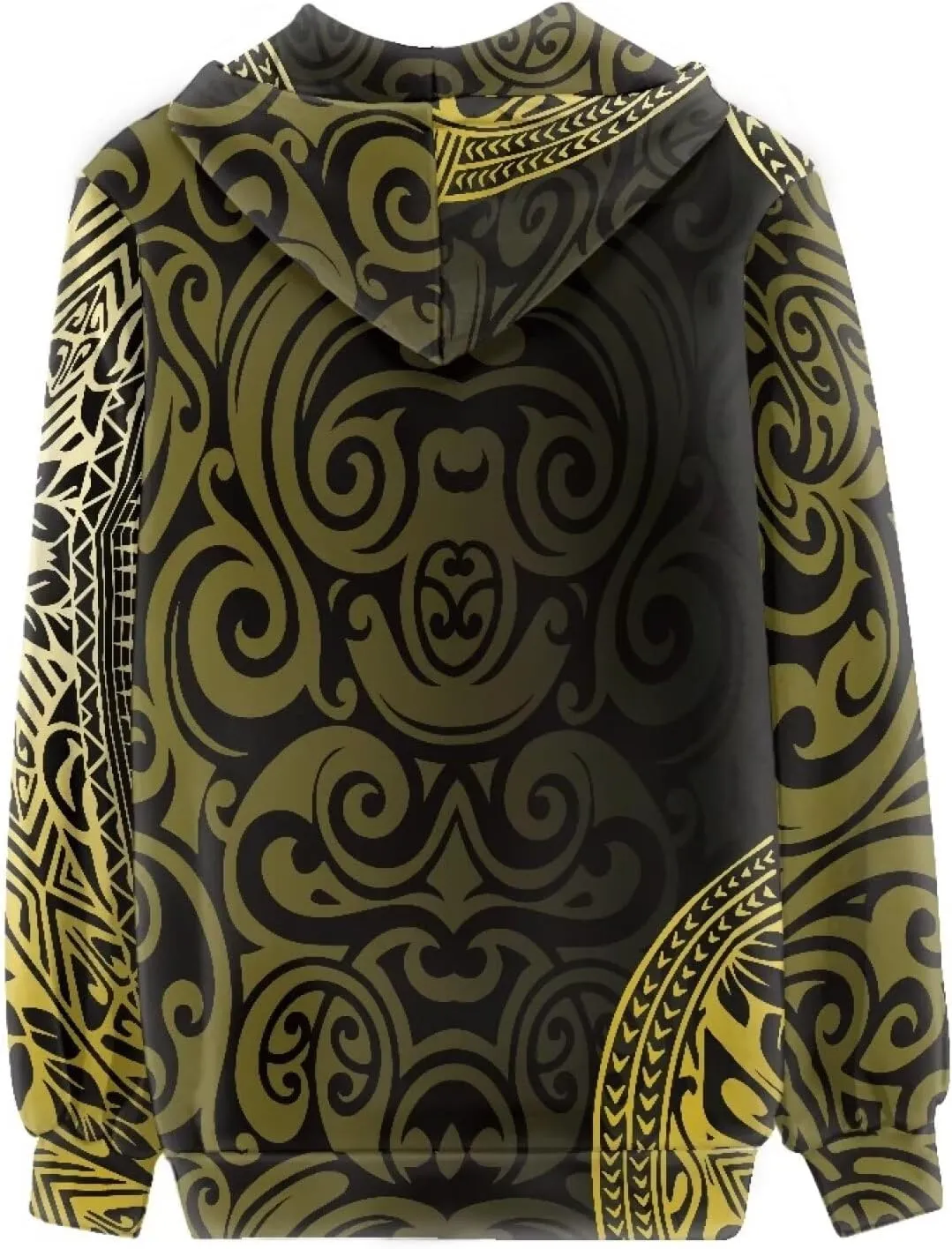 Pacific Island Art Tribal Zip Up Hoodie for Women Casual Polynesian Samoan Traditional Hooded Sweatshirt Jacket