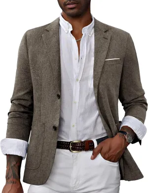 PJ PAUL JONES Mens Casual Sport Coat Blazer Two Buttons Lightweight Business Jackets