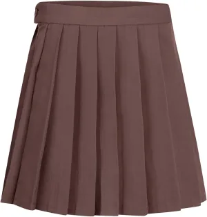 Pleated Skirt for Women Girls Cute Mini Skirt Comfortable High Waisted A Line Skirt Casual Solid Color School