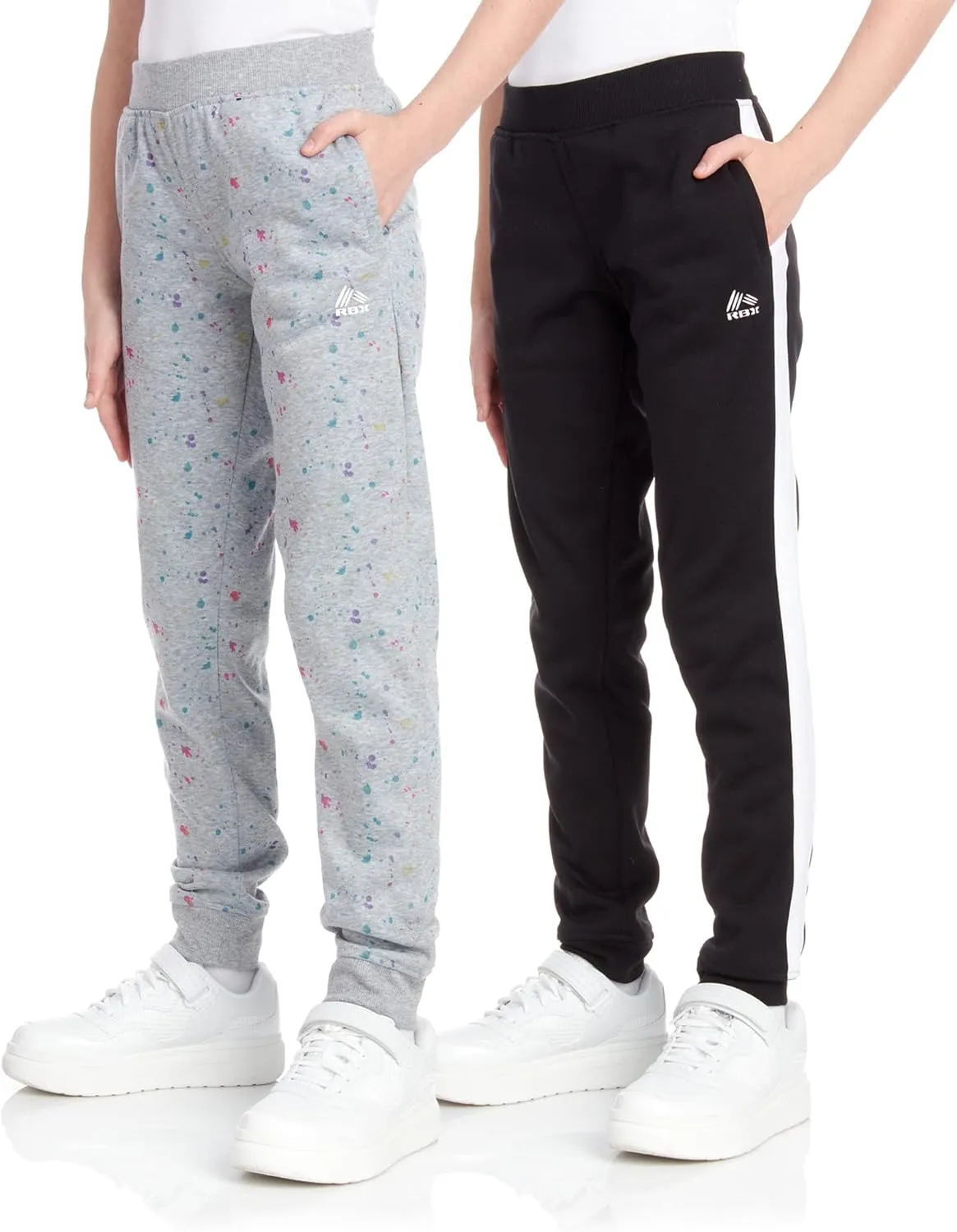 RBX Girls' Sweatpants - 2 Pack Active Fleece Joggers (Size: 4-16)
