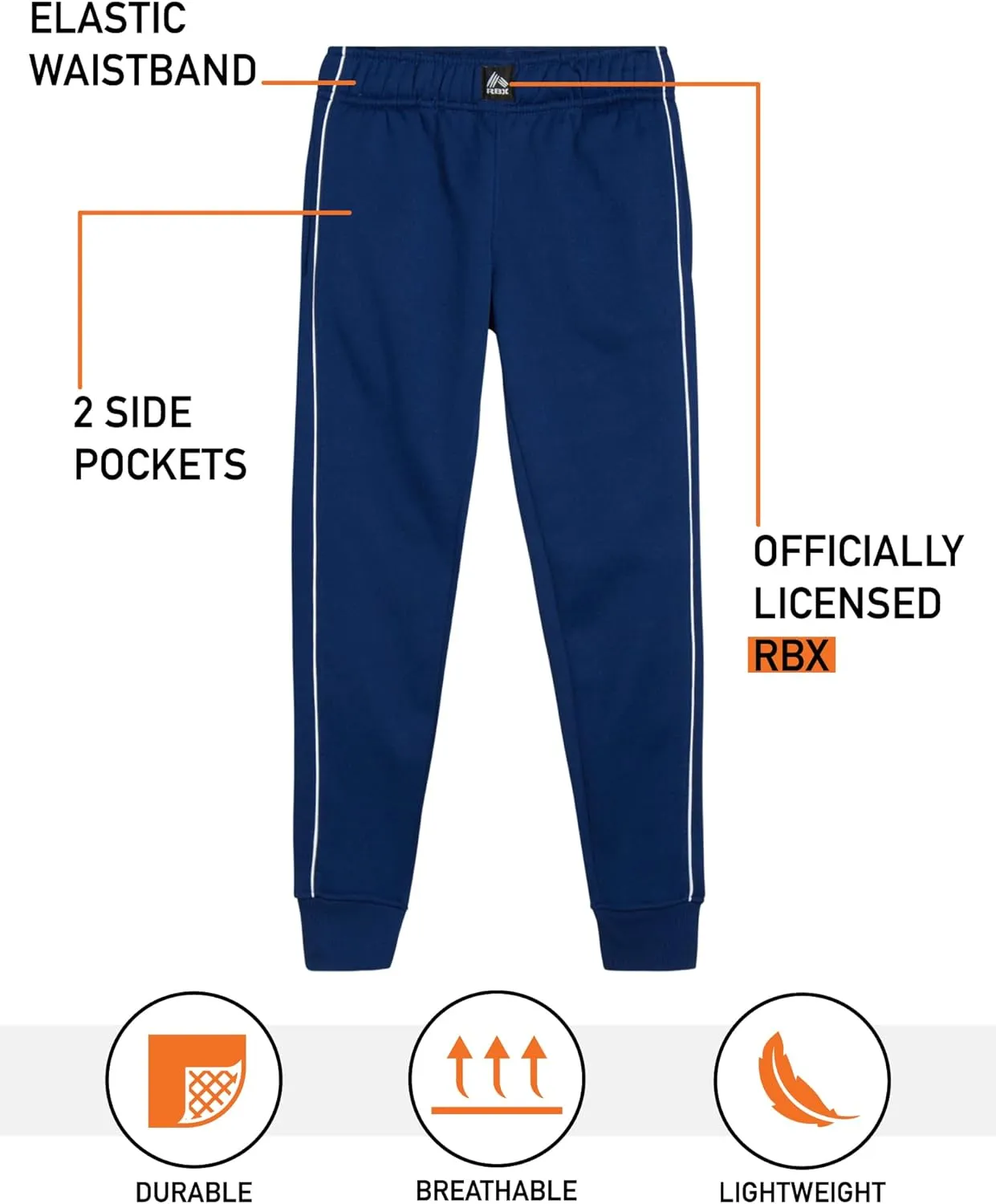 RBX Girls' Sweatpants - 2 Pack Active Fleece Joggers (Size: 4-16)