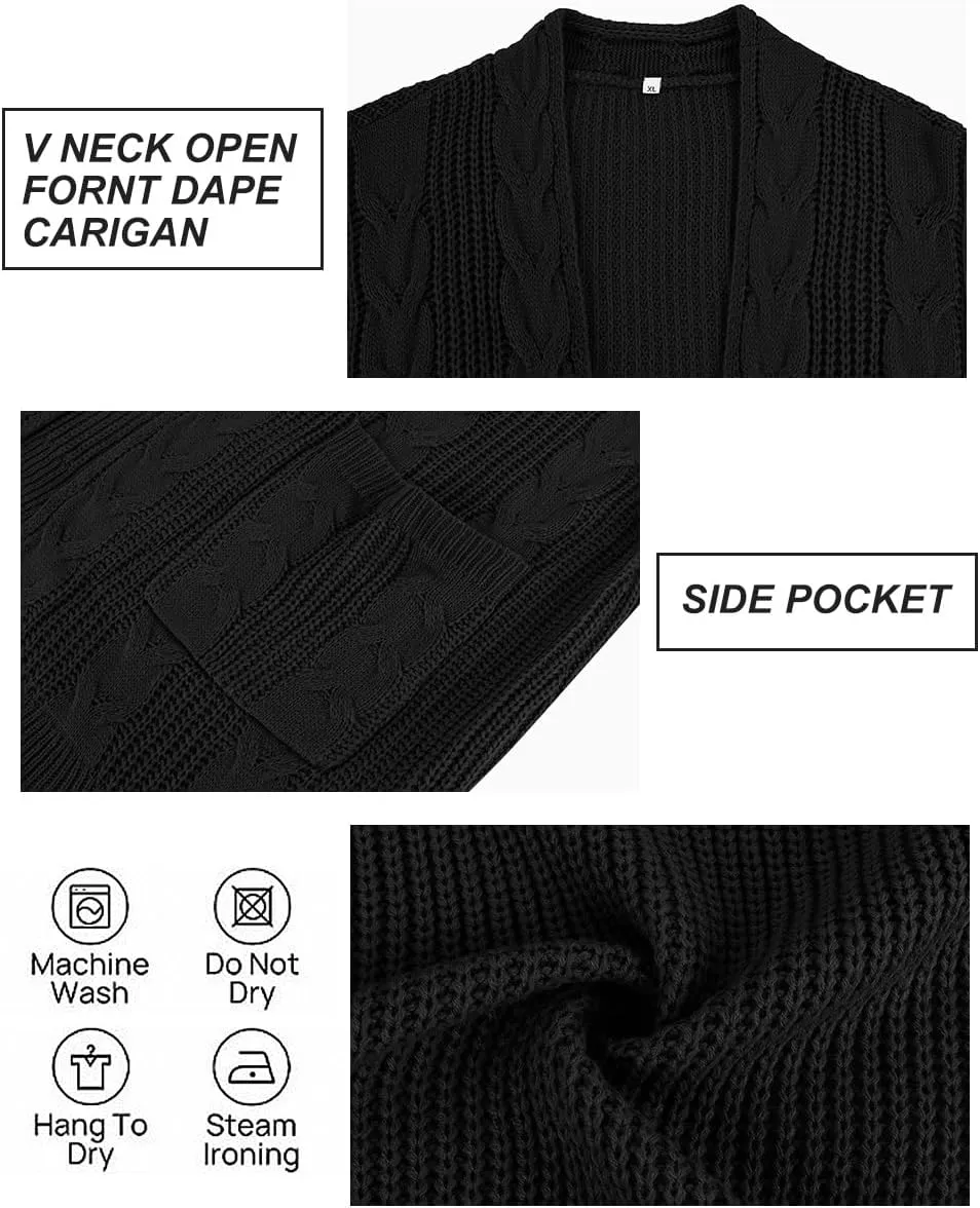 RITERA Womens Plus Size Cardigans Sweatershirts Coat Open Front Button Up Long Sleeeve Oversize Winter Outfit XL-5XL
