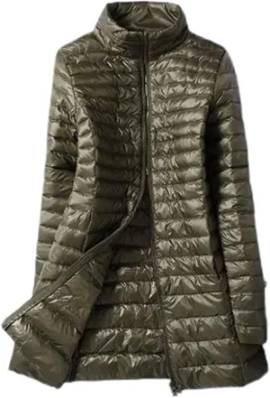 SaoBiiu Women Down Jackets Ultra Light Winter Coat Long Puffer Jacket Slim Parkas