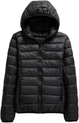 SaoBiiu Women Hooded Puffer Jackets 90% White Duck Down Female Coats Ultralight Packable Casual Parkas