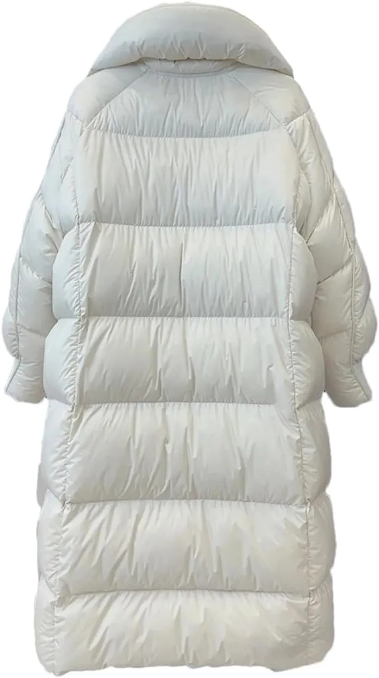 SaoBiiu Women Puffer Jacket The Knee Winter Parka Coat Thicken Warm Loose Casual Down Jacket