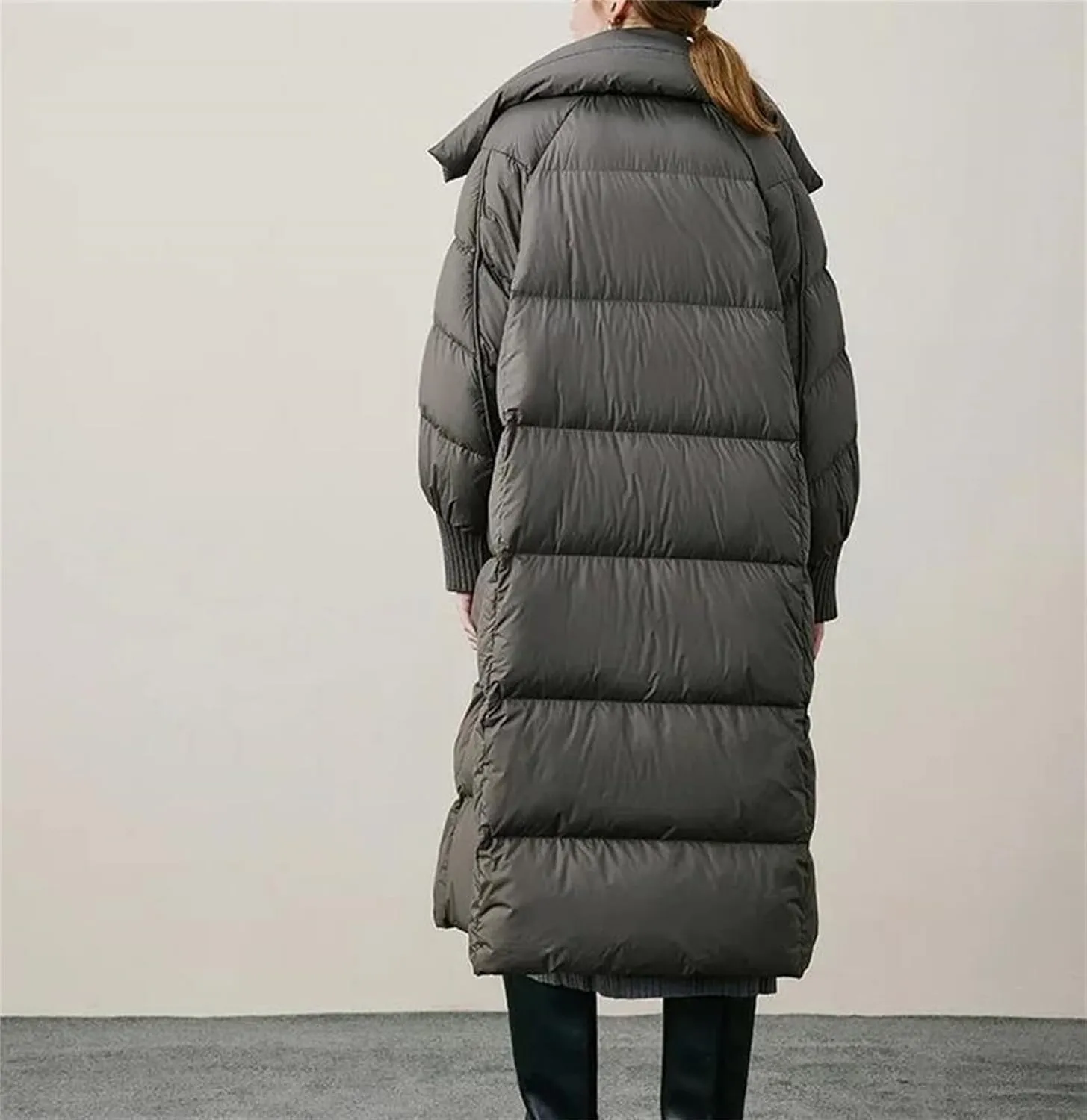 SaoBiiu Women Puffer Jacket The Knee Winter Parka Coat Thicken Warm Loose Casual Down Jacket