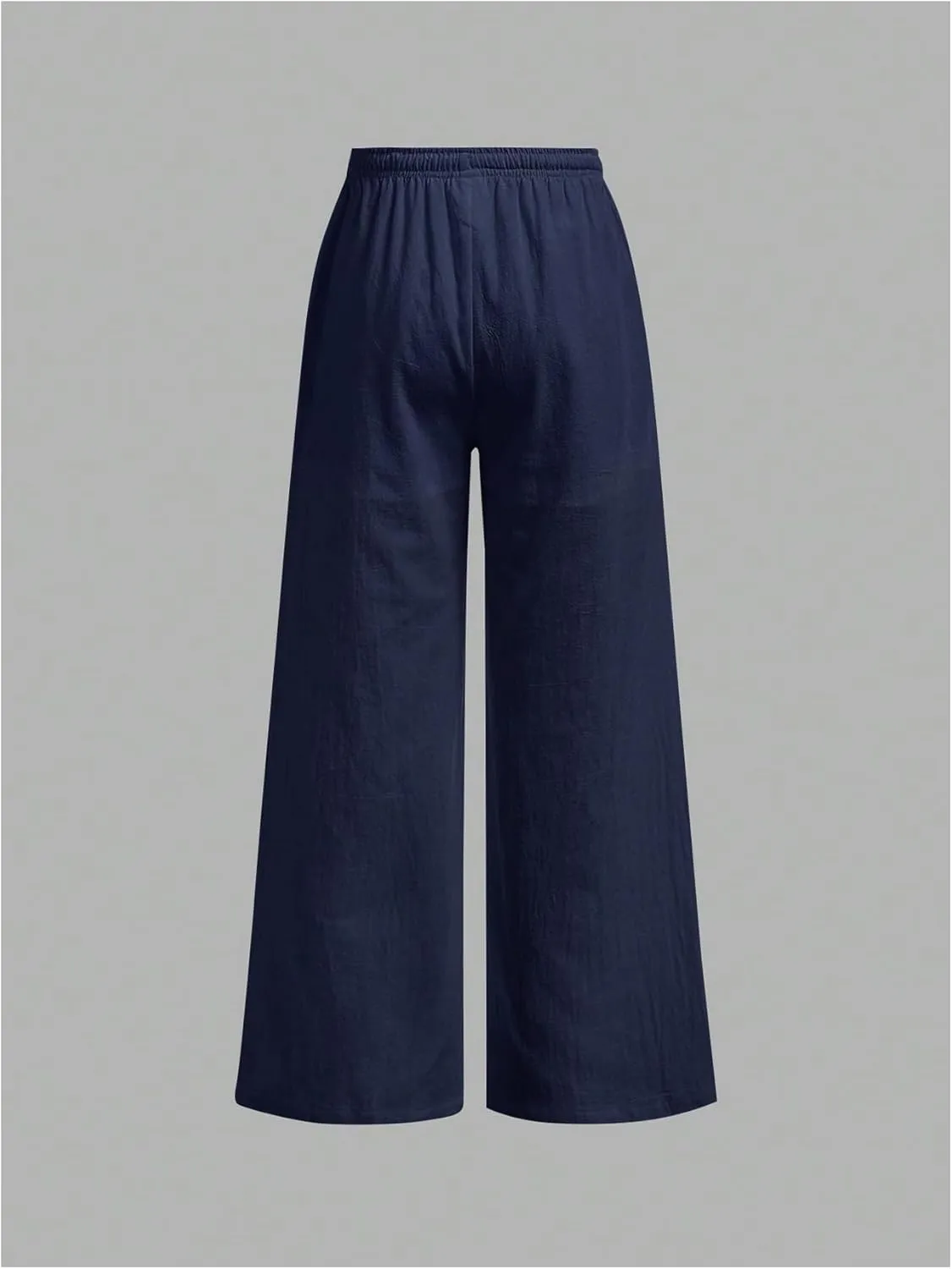 SHENHE Girl's Linen Low Waisted Drawstring Button Front Loose Long Pants Casual Boho Trousers