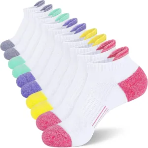 SIXDAYSOX Womens Ankle Socks Low Cut Cushioned Running Socks No Show Athletic Socks 5 Pairs