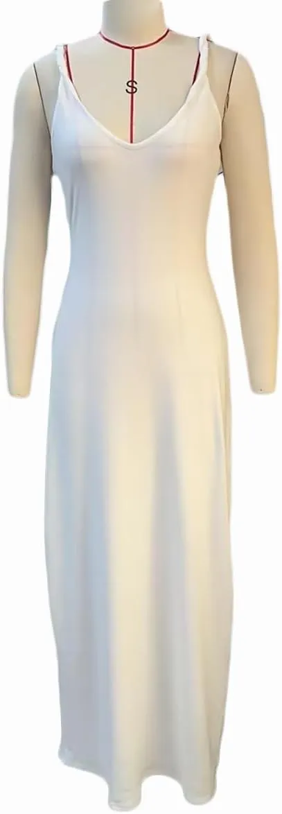 SOLILOQUY Women Y2K Maxi Dress Elegant Evening Party Dress Sleeveless Backless Long Cocktail Party Bodycon Maxi Dress Wedding