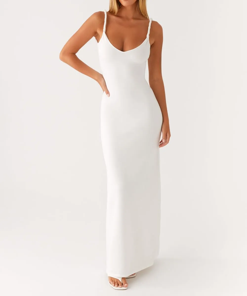 SOLILOQUY Women Y2K Maxi Dress Elegant Evening Party Dress Sleeveless Backless Long Cocktail Party Bodycon Maxi Dress Wedding