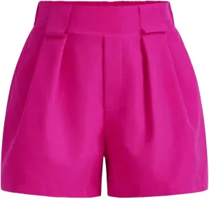SOLY HUX Women's Casual High Waisted Wide Leg Pleated Shorts Summer Work Office Shorts with Pockets