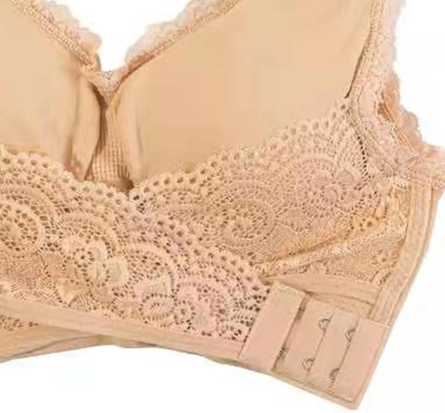 Sports Bras for Women Front Criss Cross Bras Side Buckle Lace Bralettes Wireless Push Up Padded Bra Comfy Underwear