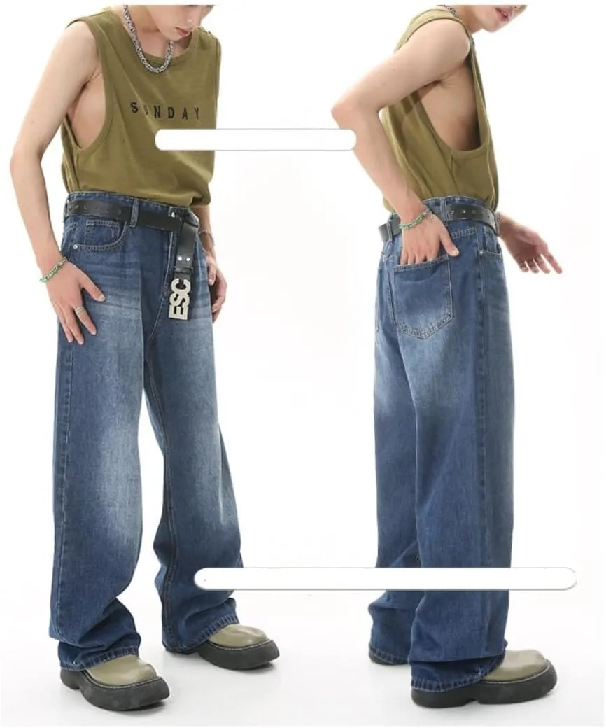 Straight Leg Jeans Trendy Cargo Jeans Baggy Jeans Vintage Jeans Loose Fit Jeans Retro Streetwear Pants High Waist Jeans