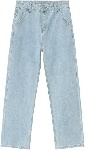 Straight Leg Jeans Trendy Cargo Jeans Baggy Jeans Vintage Jeans Loose Fit Jeans Retro Streetwear Pants