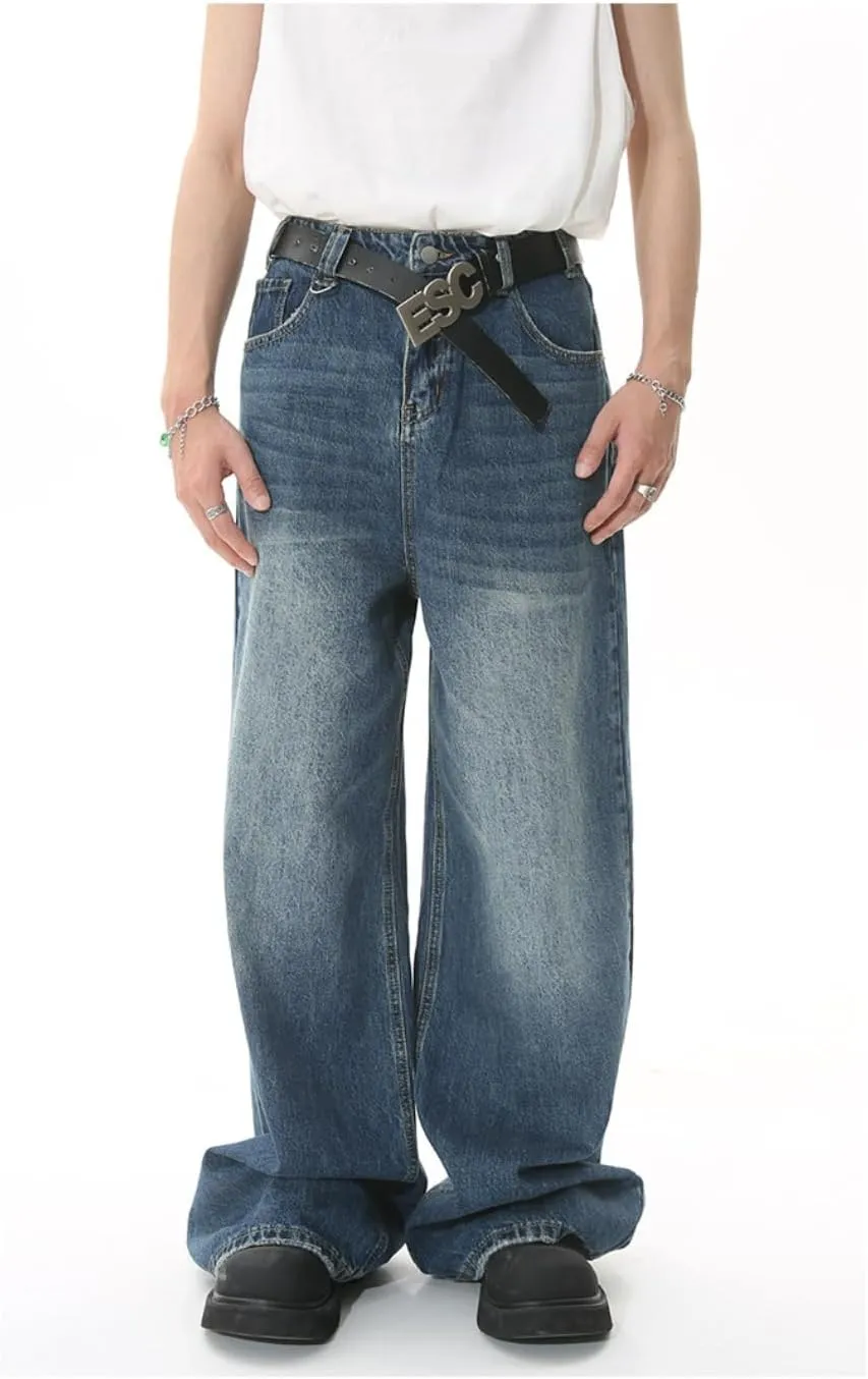 Straight Leg Jeans Trendy Cargo Jeans Baggy Jeans Y2k Retro Streetwear Pants High Waist Jeans