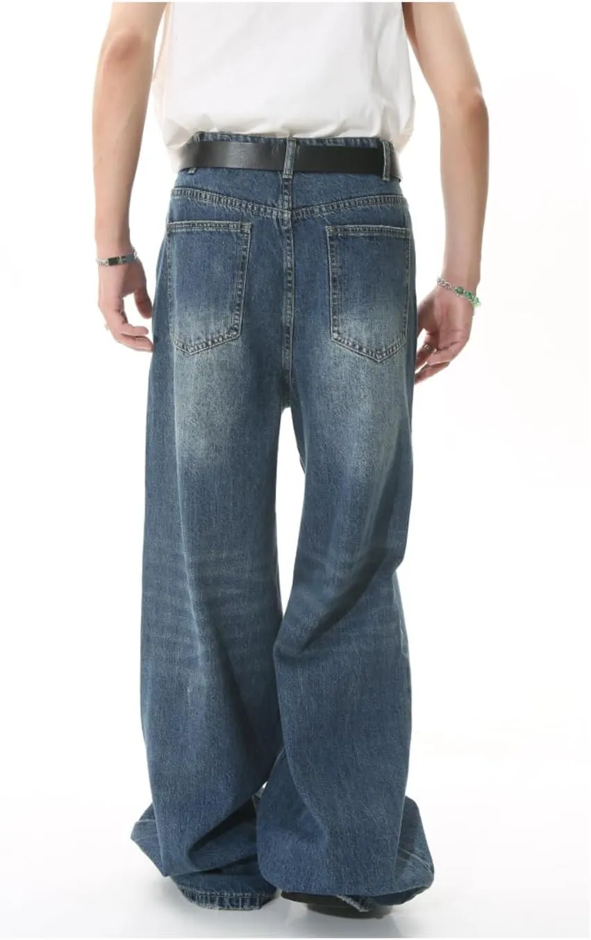 Straight Leg Jeans Trendy Cargo Jeans Baggy Jeans Y2k Retro Streetwear Pants High Waist Jeans