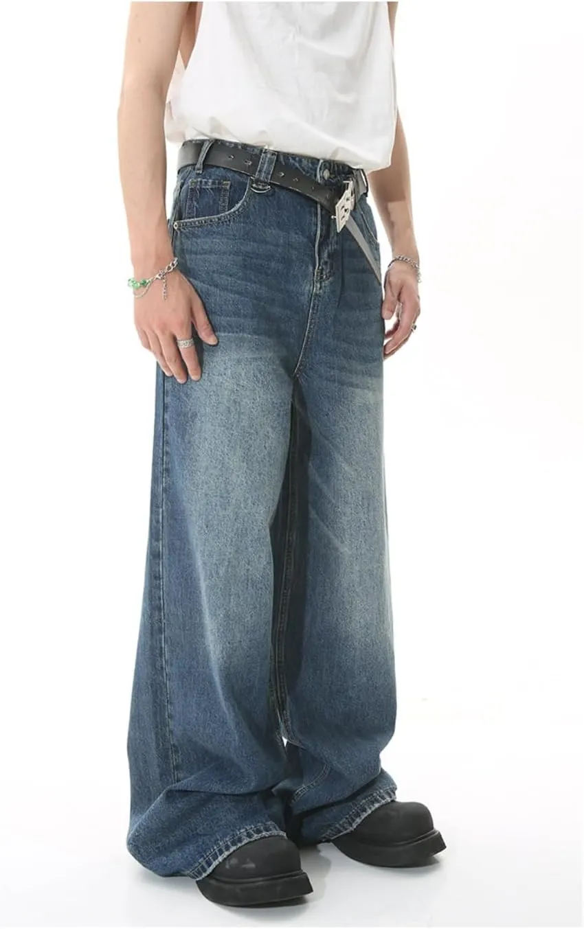 Straight Leg Jeans Trendy Cargo Jeans Baggy Jeans Y2k Retro Streetwear Pants High Waist Jeans