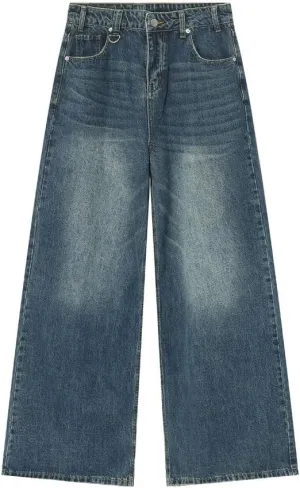 Straight Leg Jeans Trendy Cargo Jeans Baggy Jeans Y2k Retro Streetwear Pants High Waist Jeans