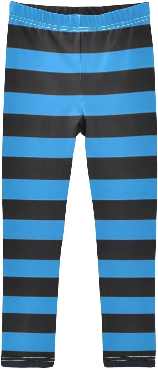 Striped Leggings for Girls Yoga Dance Pants Stretch High Waisted Ankle Length Tights Kids Leggings