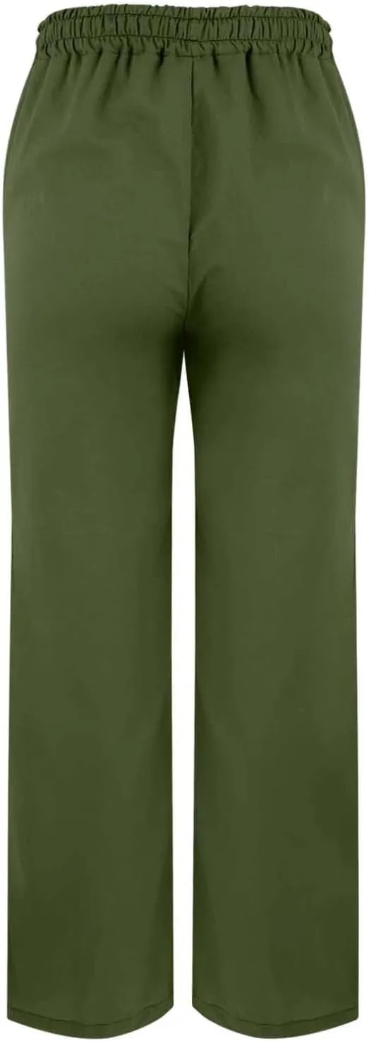Summer Cotton Linen Pants for Women 2025 Wide Leg Cropped Lounge Trousers Drawstring Elastic Waist Beach Pant Outfits