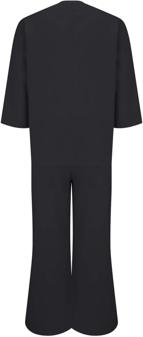 Summer Linen Sets for Women 2 Piece Linen Suit Pants Two Piece Long Sleeve Maxi Dress and Wide Leg Pant Set Outfits