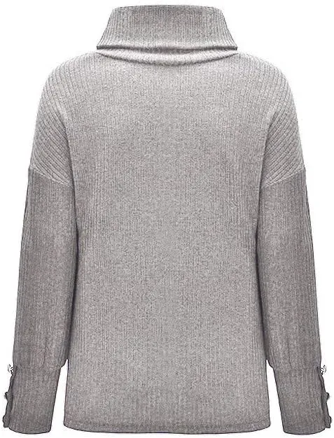 Sweaters for Women Sleeve Knitted Tops Pullover Turtleneck Sweater Long Sweater Fall Sweaters Round Neck Loose