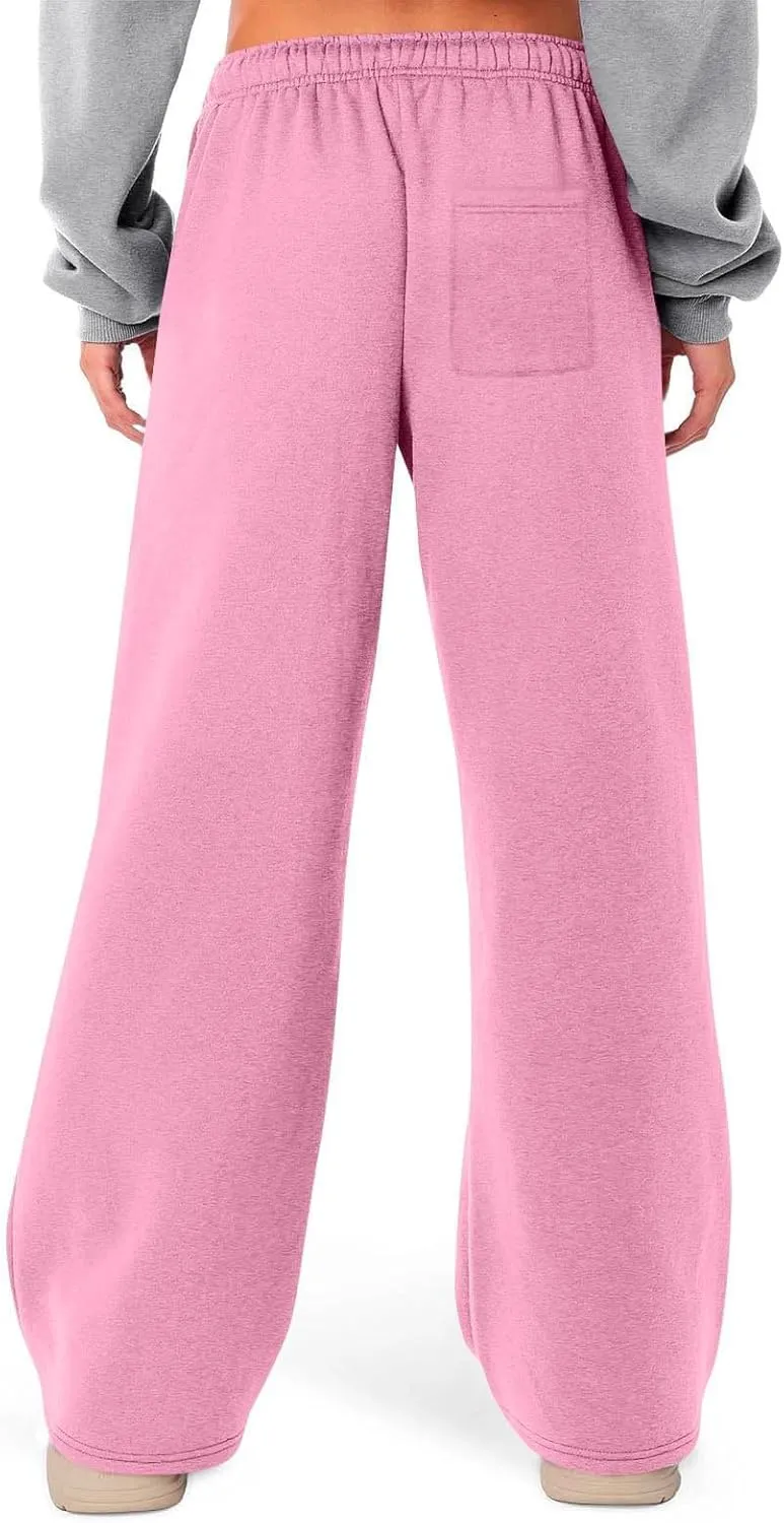Sweatpant for Women Fall Drawstring Elastic Solid Lounge Pant Athletic Casual Baggy Sweat Pants with Pockets