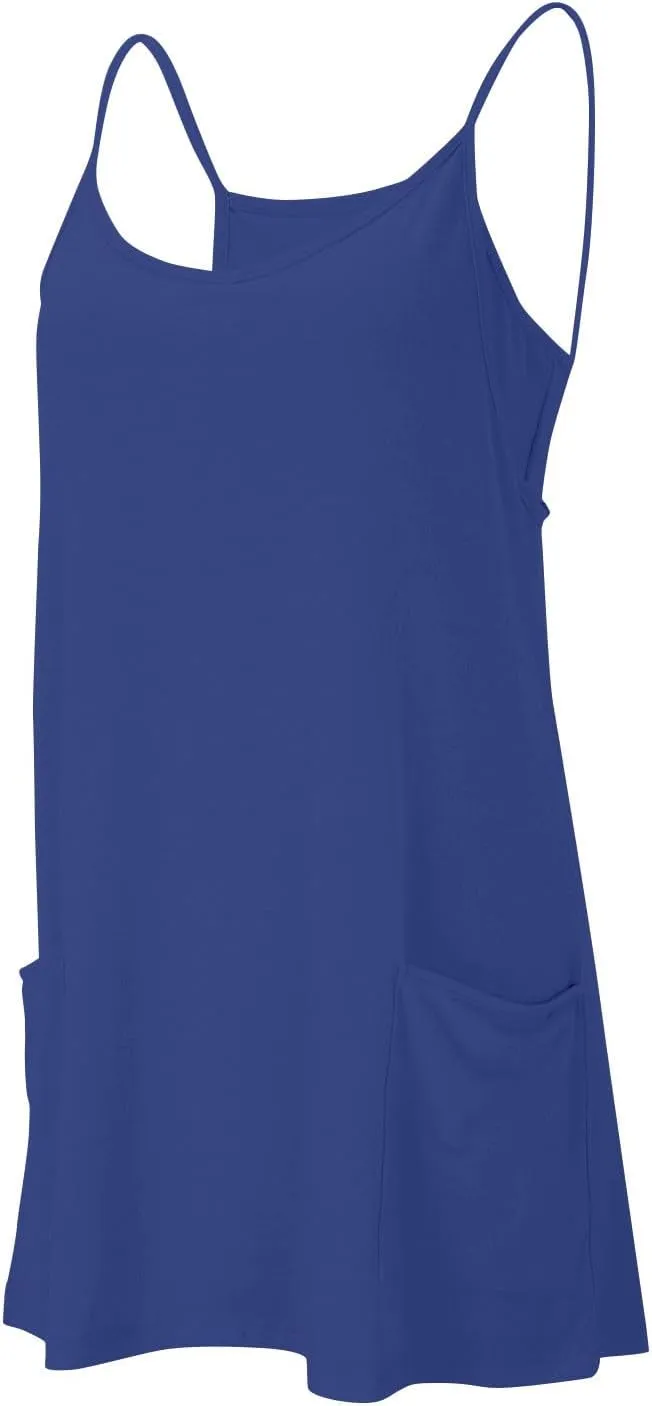 Tennis Summer Dress for Women Casual Sleeveless Spaghetti Strap with Pockets Sundress Workout Mini Tennis Athletic Golf Dress