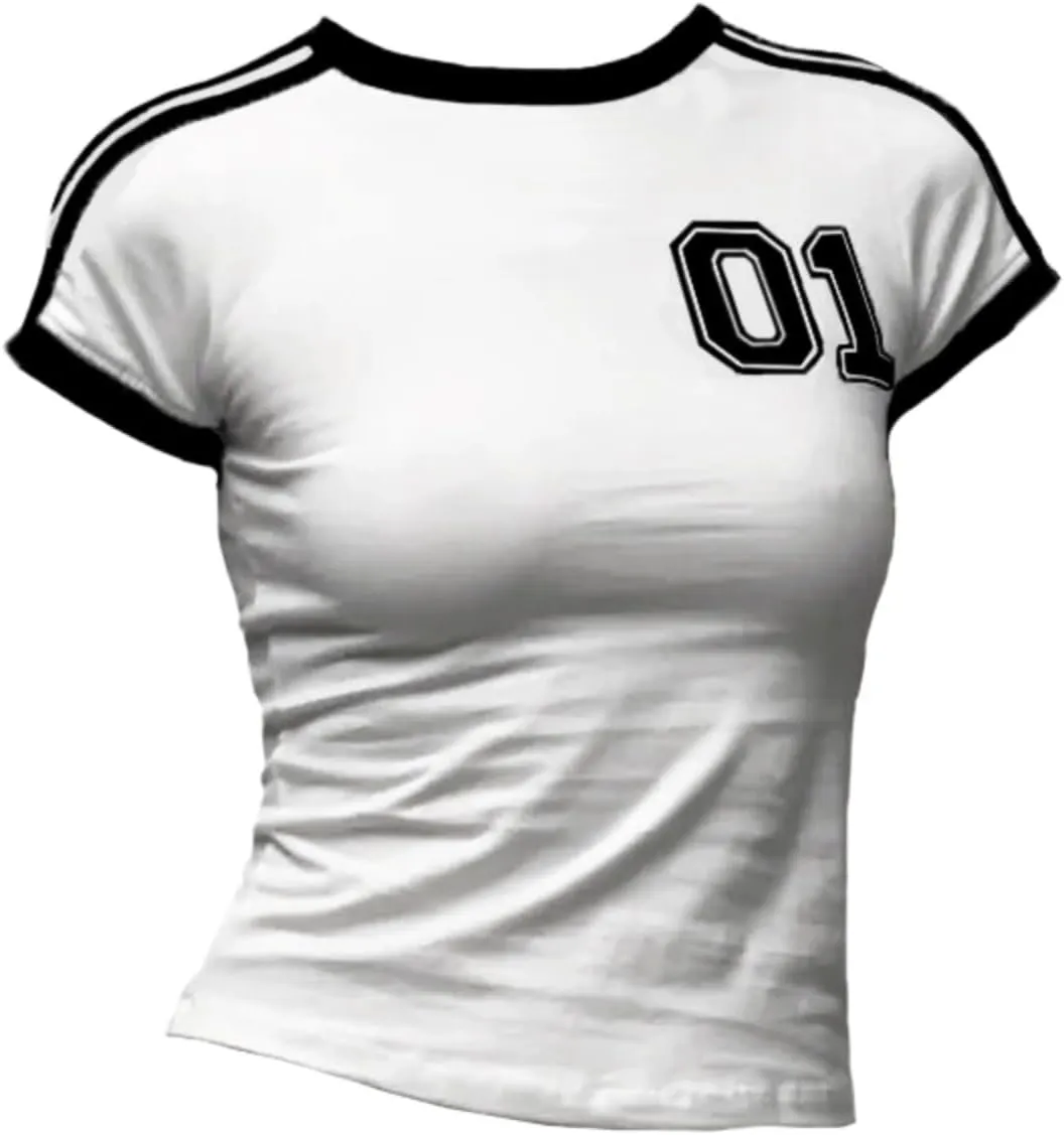 Vintage Graphic Baby Tees for Women Brazil Shirt Y2k Tops Mexico Crop Jersey 2000s Summer Going Out Tops