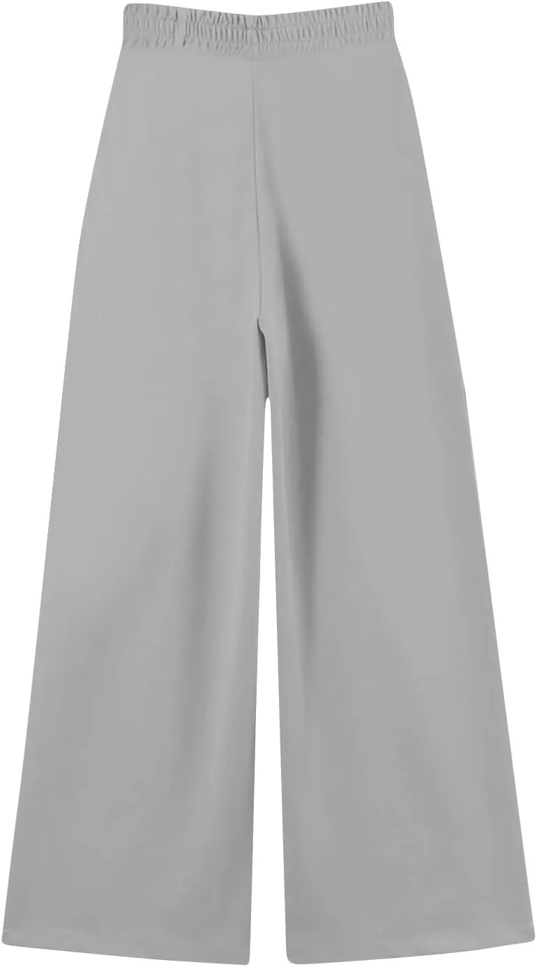 Wide Leg Sweatpants Women Baggy Fleece Cute Y2k Drawstring High Waisted Sweat Pants Flowy Palazzo Comfy Lounge Pants