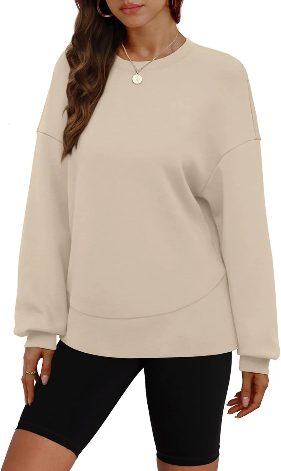 WIHOLL Fall Sweatshirt for Women Crew Neck Long Sleeve Shirts Pullover Casual Workout Tops Fashion 2024