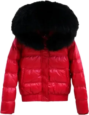 Winter Casual Hooded Puffer Jacket Women Slim Duck Down Coat Short Shiny Female Down Parka