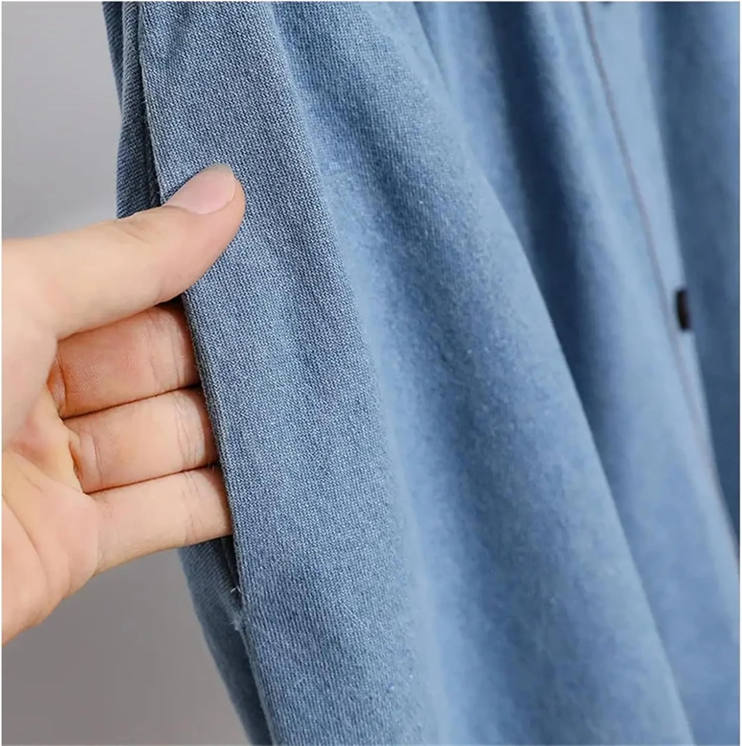 Women Elastic Waist Button Front Denim Skirt Summer Casual Midi A-Line Jean Skirt