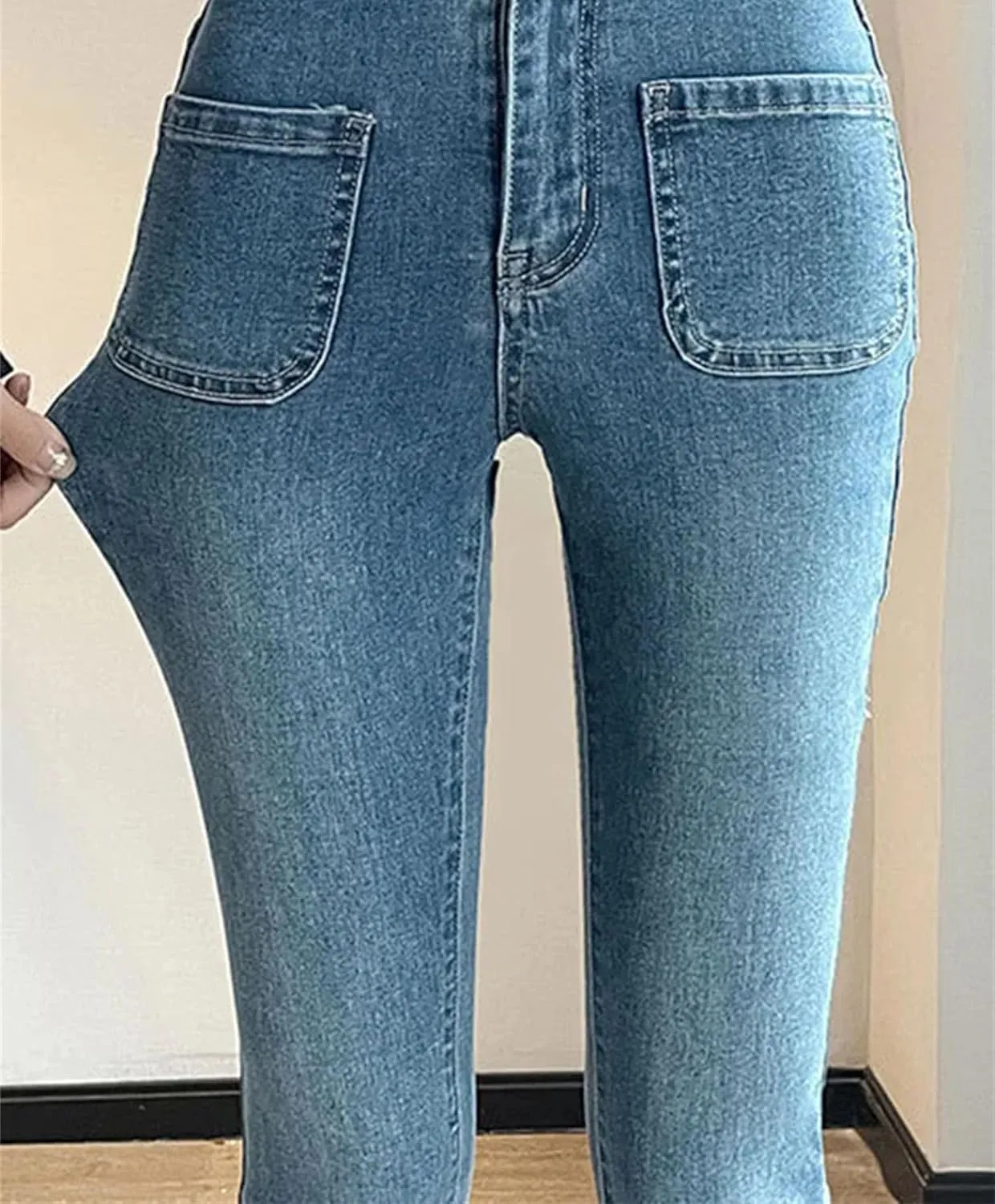 Women High Waist Skinny Stretch Flare Jeans Casual Slim Denim Pants Fashion Classic Trousers