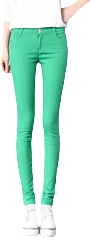 Women Oversized Pencil Jeans Office Skinny Denim Pants Slim Stretch Casual Trousers