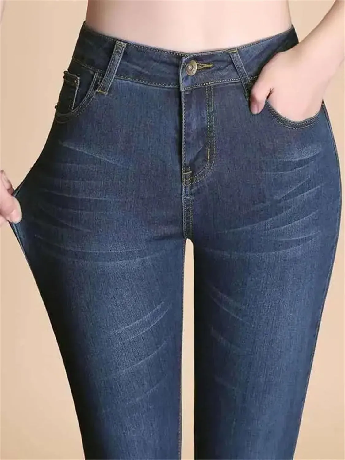 Women Skinny Stretch Wide Leg Jeans High Waist Vintage Slim Flare Denim Pants Casual Boot Cut Jeans