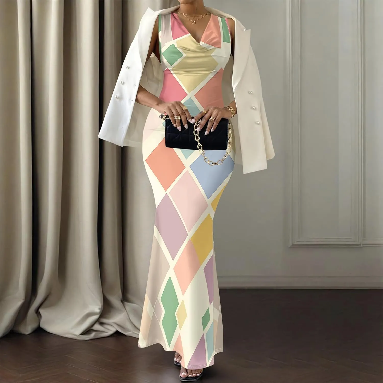 Women Summer Fashion Sexy Dress Casual Sleeveless Bodycon Sundress Elegant Pencil Curve Party Evening Dresses