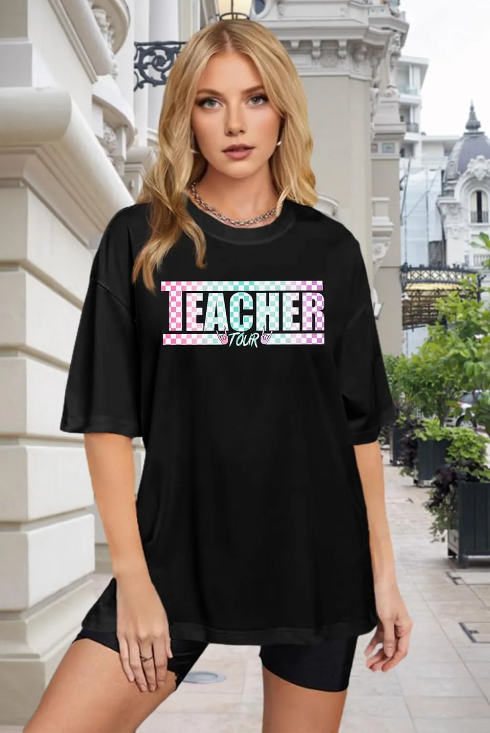 Women Teacher Shirts: ABCD Graphic Teacher Tshirt Oversized Teacher Gift Tees Teach Short Sleeve Tops