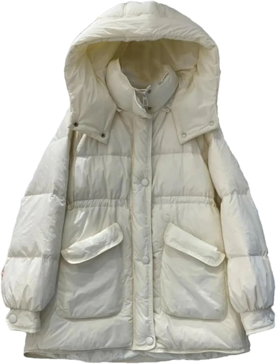 Women Winter Coats Hooded Down Jacket Mid-Length Parkas Fashion Down Puffer Coat