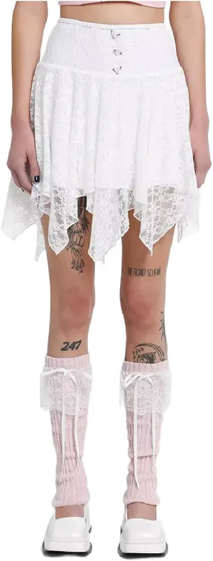 Women Y2k Lace Mini Skirt Elastic Low Rise Ruffle Half Slip Skirt Layered Pleated Flowy Short Skirt Streetwear