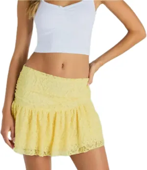 Women Y2k Lace Mini Skirt Sexy Tiered Flowy Ruffle Half Slip Skirt Low Rise Layered Pleated Short Skirt Underskirt