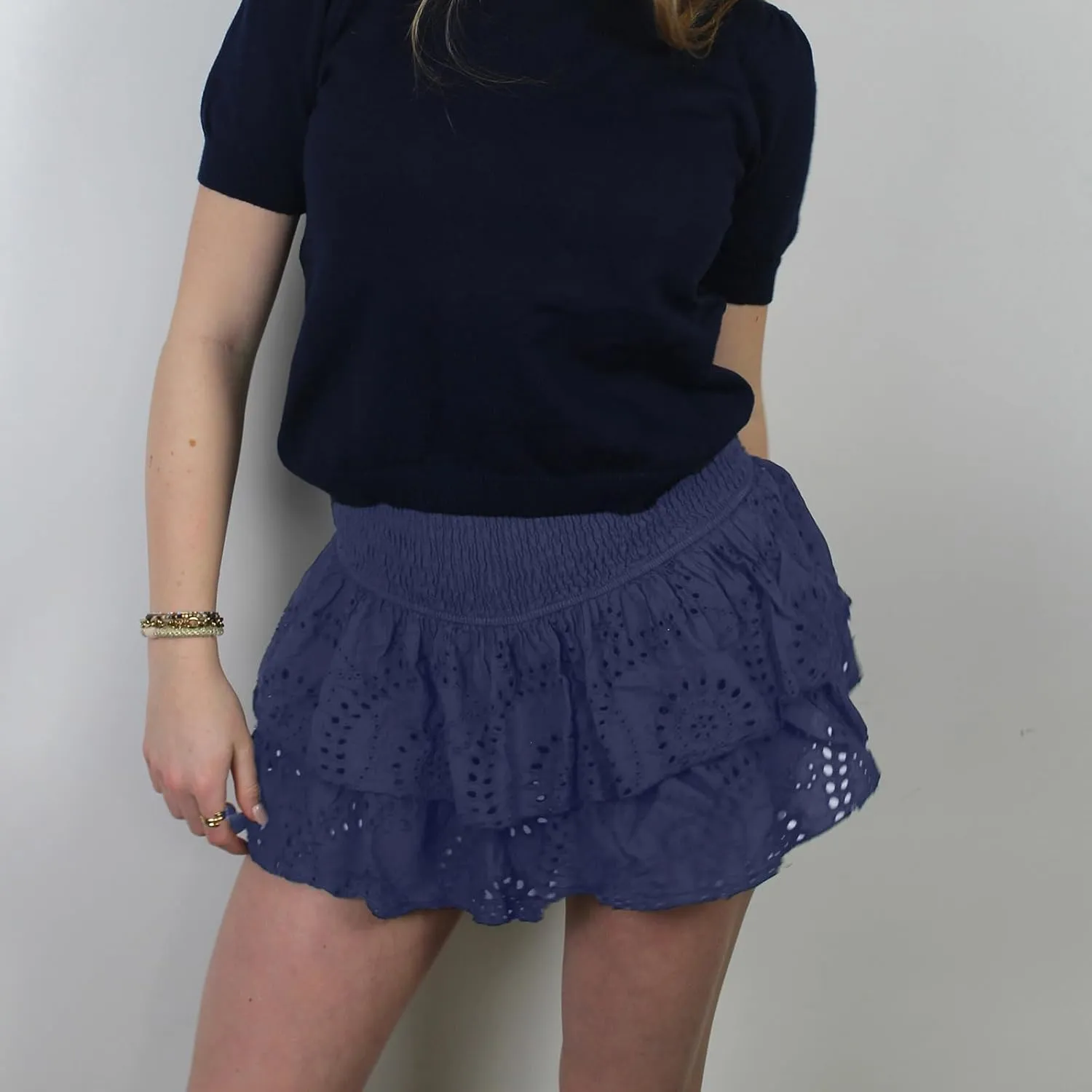 Women Y2k Lace Mini Skirts Low Waist Floral Pleated Short Skirts A Line Solid Color Going Out Short Skirts