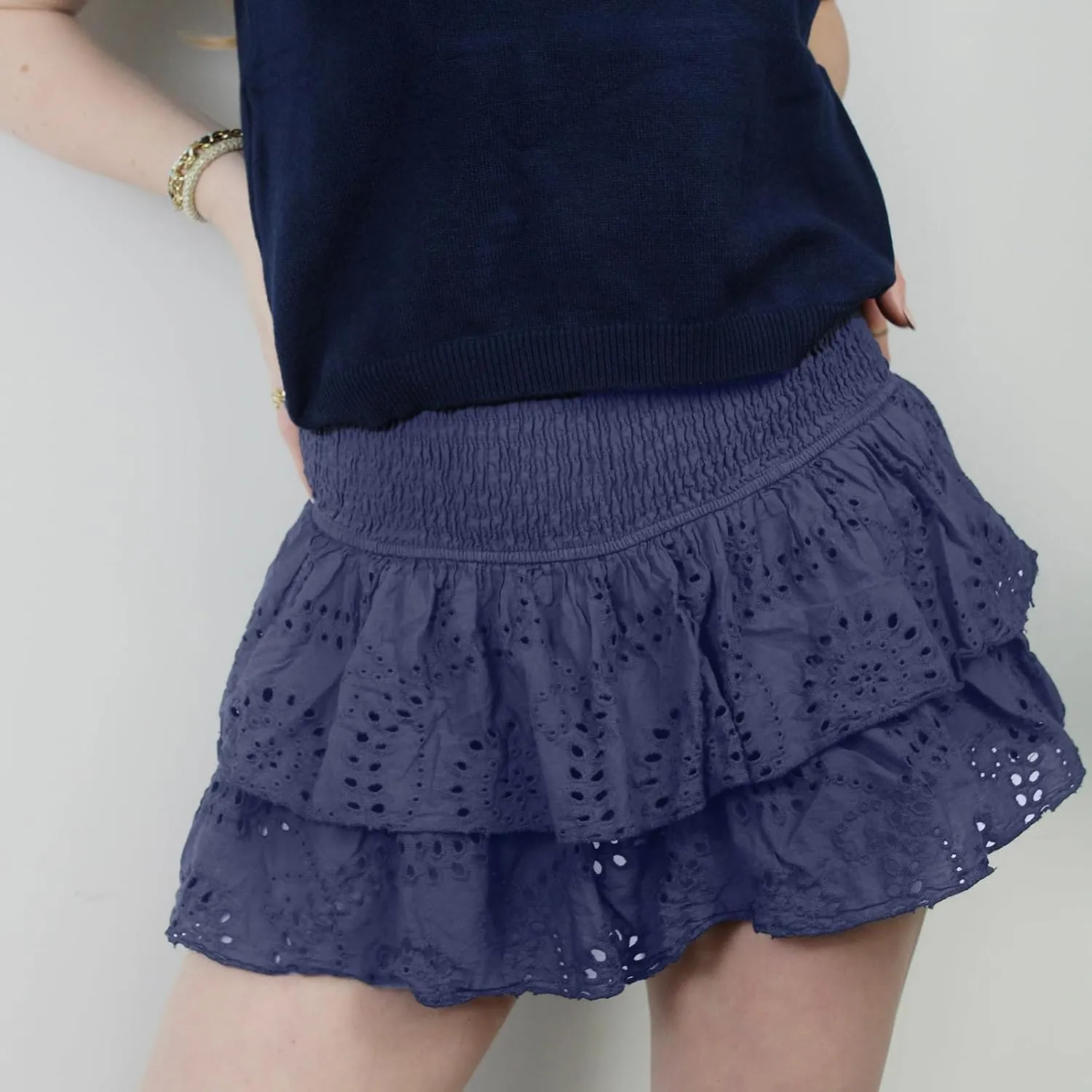 Women Y2k Lace Mini Skirts Low Waist Floral Pleated Short Skirts A Line Solid Color Going Out Short Skirts